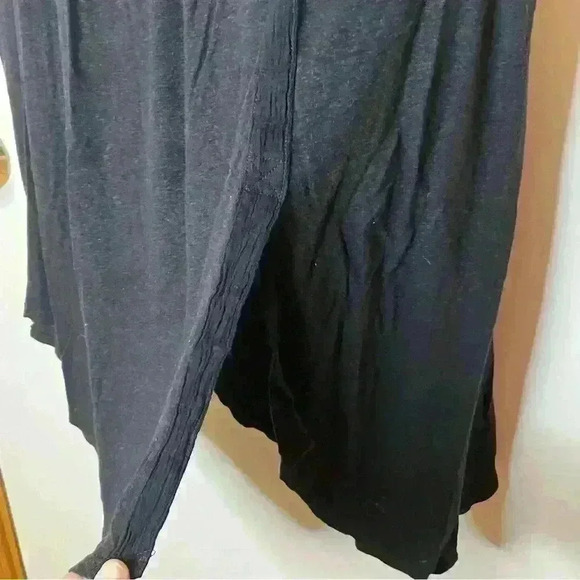 Free People High Low Slit Shirt Women XS Black Oversized Cap Sleeve - Picture 2 of 7